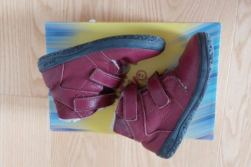 Barefoot Jonap zimní boty s beránkem, vel. 30, barva vínová