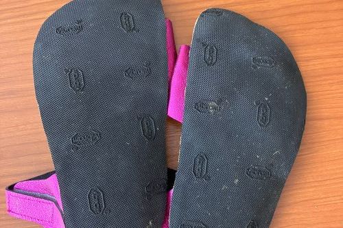 Ručně šité sandálky růžové, rozměry 19,2 x 7,5 cm